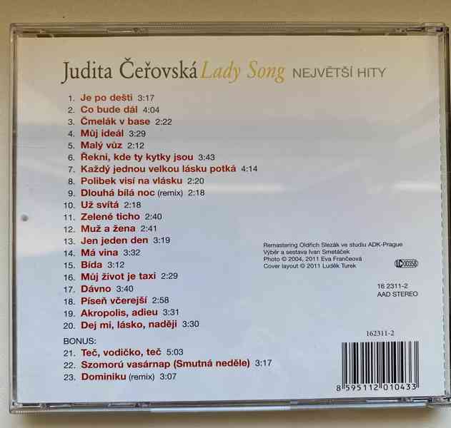 CD Judita Čeřovská - Lady Song - Největší hity - foto 3