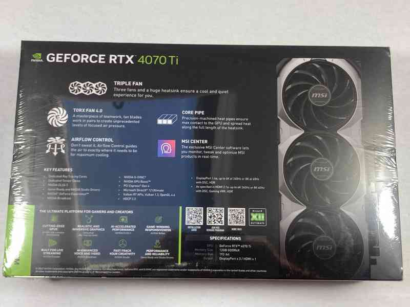 Msi GeForce rtx 4070 ti Ventus 3x oc 12 GB gddr6x - foto 2