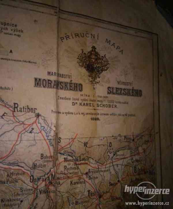 Mapa markrabství Moravského a vévodství Slezského 1888 - foto 2
