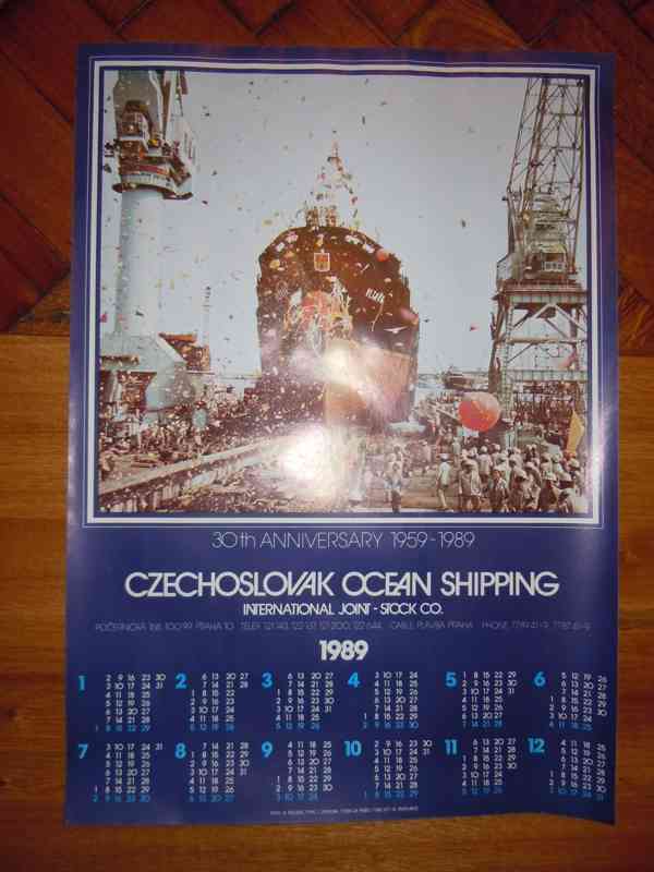 Nástěnný kalendář k 30.výročí Čs. Námořní plavby
