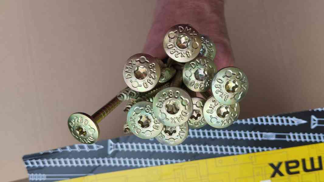 50ks konstrukční vruty 8x280 talířova hlava, torx - foto 4