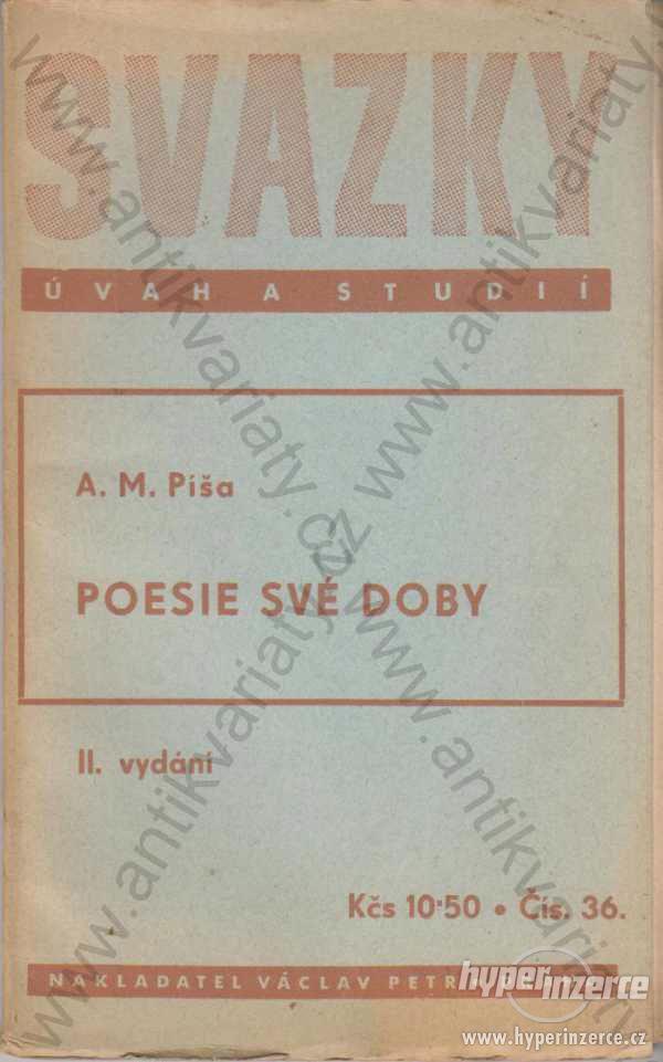 Poesie své doby Svazky úvah a studií Čís. 36 1946 - foto 1