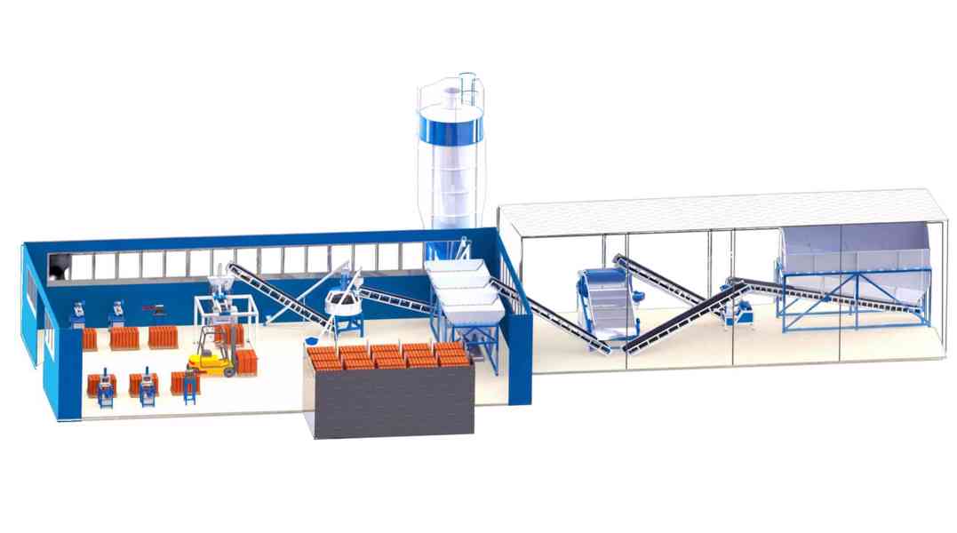 Automatická výrobní linka pro výrobu stavebních materiálů.   - foto 6