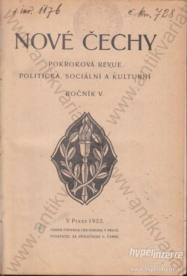 Nové Čechy Pokroková revue politická sociální 1922 - foto 1