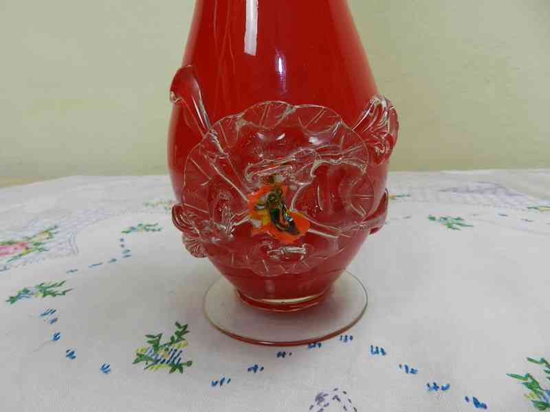 Zajímavá červená Váza Květ ruční práce - foto 2