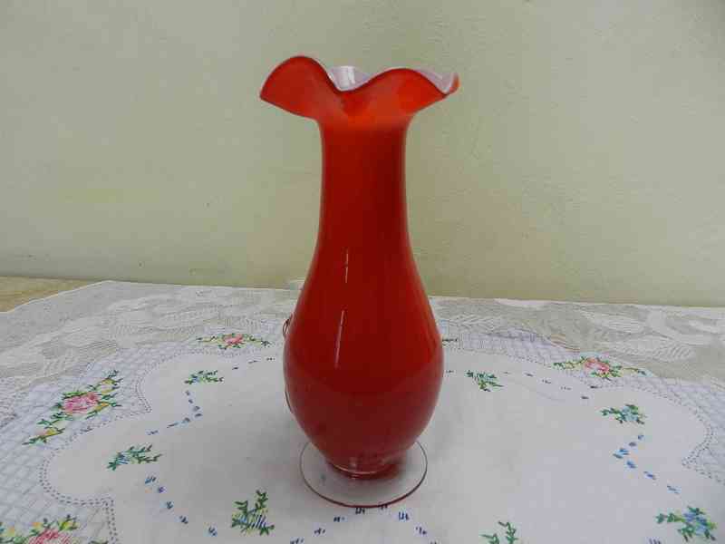 Zajímavá červená Váza Květ ruční práce - foto 6