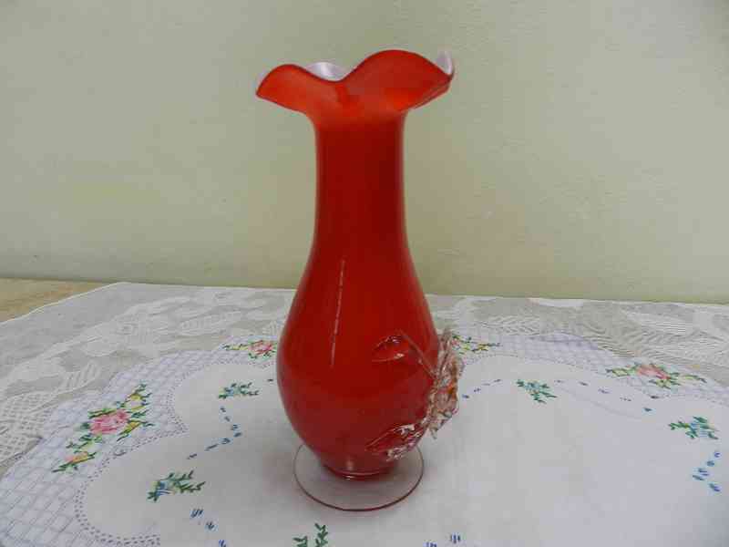 Zajímavá červená Váza Květ ruční práce - foto 4