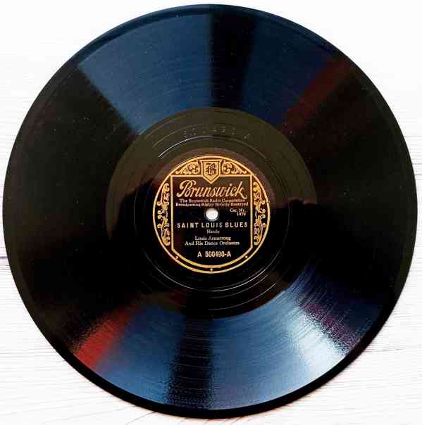 Louis Armstrong, dvě starožitné šelakové gramodesky - foto 2