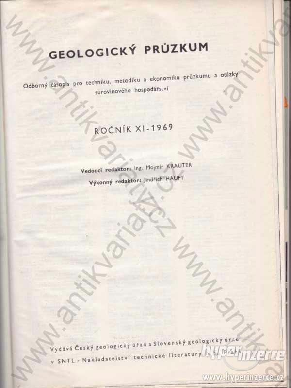 Geologický průzkum 1969 M. Krauter, J. Hauft - foto 1