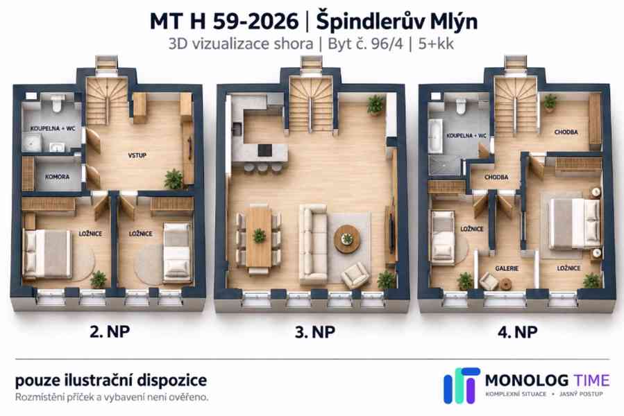 BJ Špindlerův Mlýn, 5+kk, 2.–4. NP, o vým. 167,30 m2 - foto 2