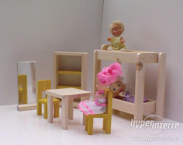 Nový dřevěný nábytek pro panenky žlutý pokojíček - foto 2