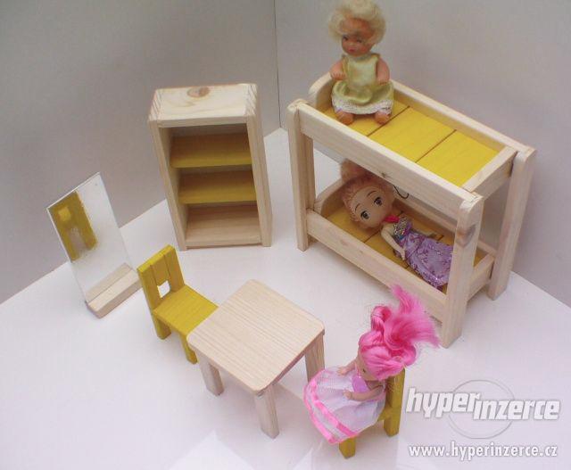 Nový dřevěný nábytek pro panenky žlutý pokojíček - foto 4