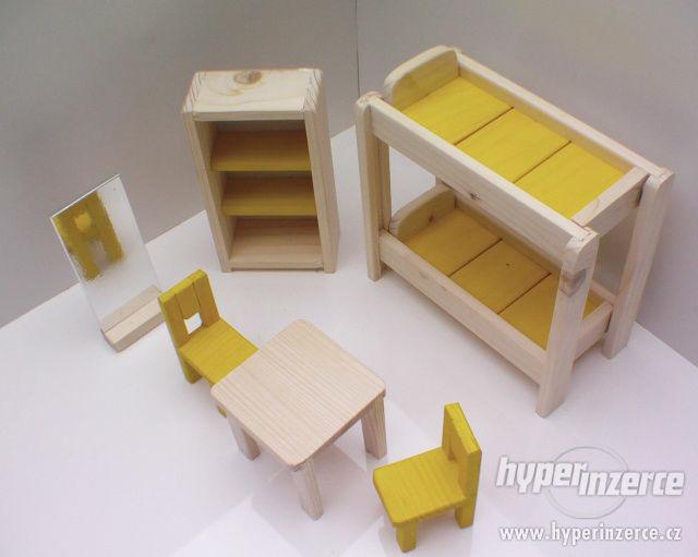 Nový dřevěný nábytek pro panenky žlutý pokojíček - foto 5
