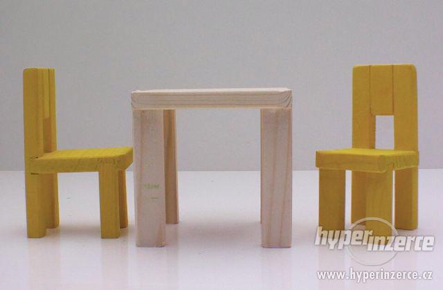 Nový dřevěný nábytek pro panenky žlutý pokojíček - foto 8