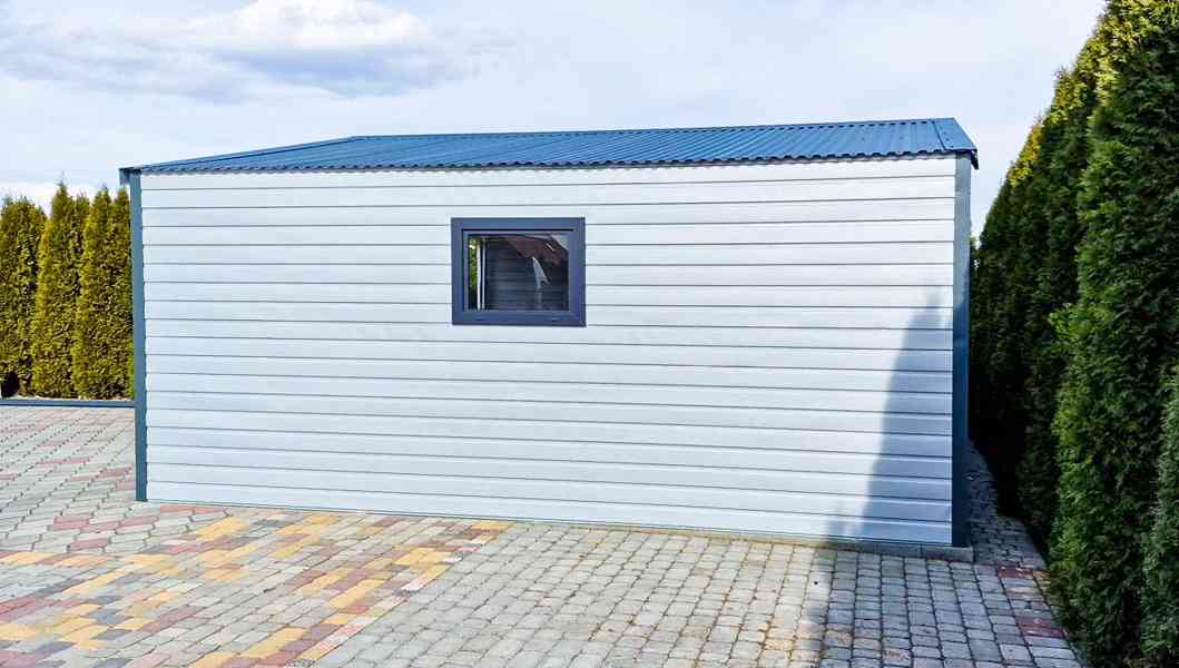 Plechová garáž 5m x 6m, vrata  + dveře + okno - TS317  - foto 4