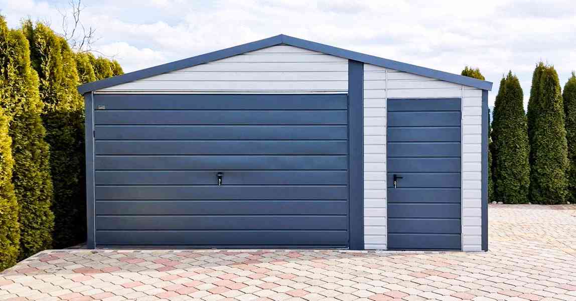 Plechová garáž 5m x 6m, vrata  + dveře + okno - TS317  - foto 2