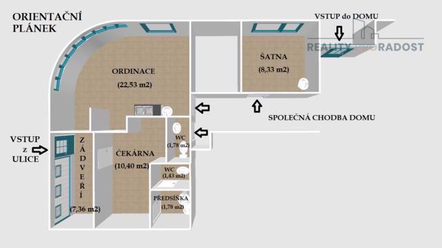 Pronájem nebytového prostoru - obchodní prostor - provozovna - ordinace - kanceláře, 62 m2, Olomouc - foto 1