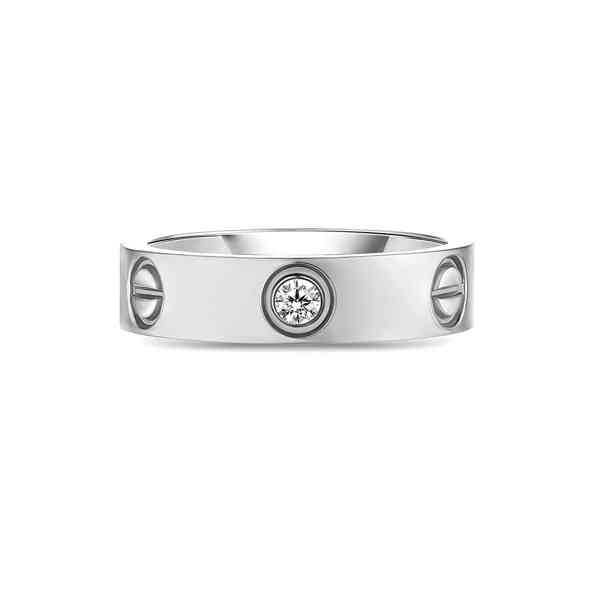 Diamond Style - Široký prsten / prstýnek Love stříbrné barvy - foto 1