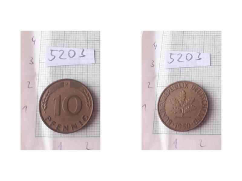 10 Pfennig 1950 - Západní Německo - stará mince - foto 1