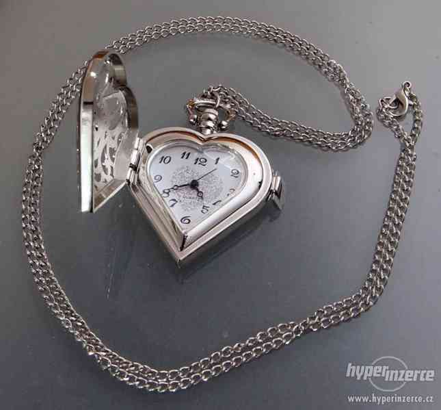 Krasne nove panske damske kapesni hodinky - cibule - srdce - foto 2
