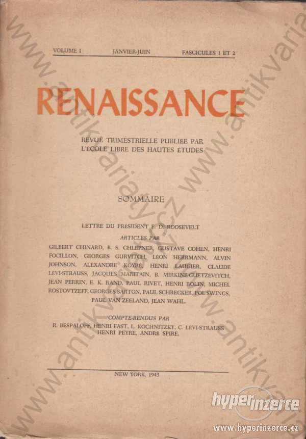 Renaissance Volume 1 - Janvier-Juin 1943 New York - foto 1