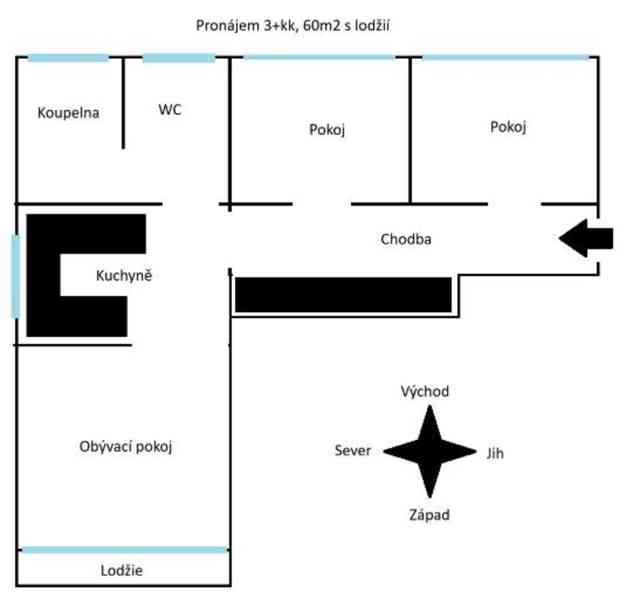 Pronájem 3+kk, 60m2+balk. (LBC - Kristiánov, ul. Na Bídě) - foto 15