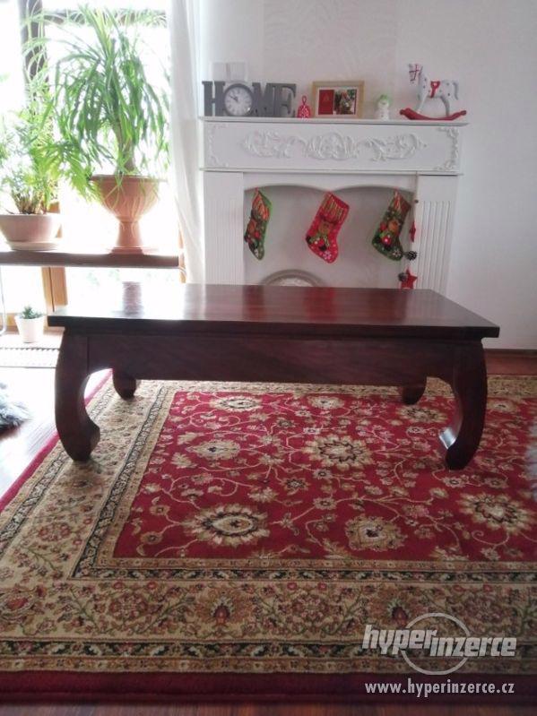 Konferenční stolek teakové dřevo,masiv. - foto 1