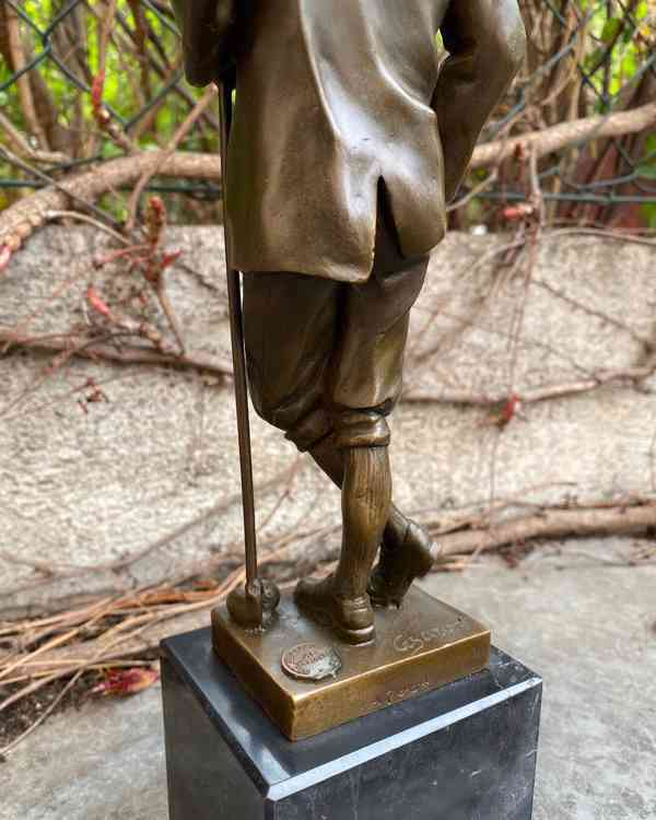 Bronzová socha soška Golf Golfista  - foto 5