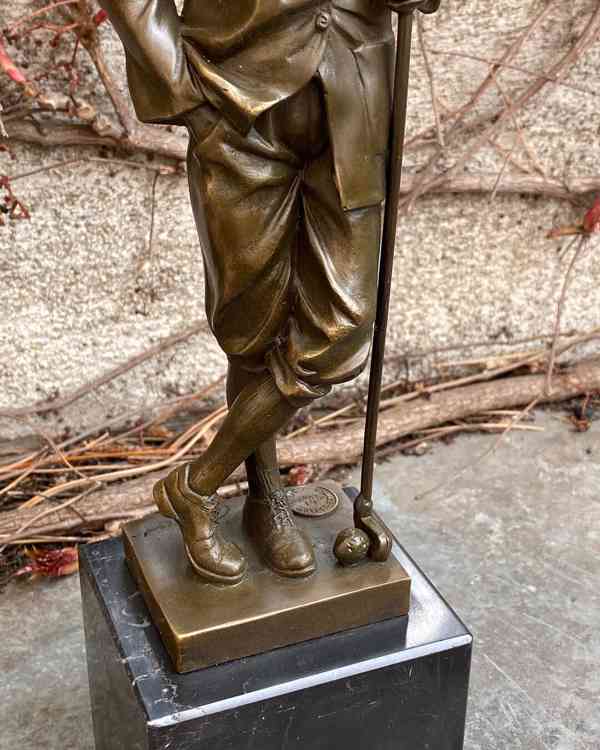 Bronzová socha soška Golf Golfista  - foto 8