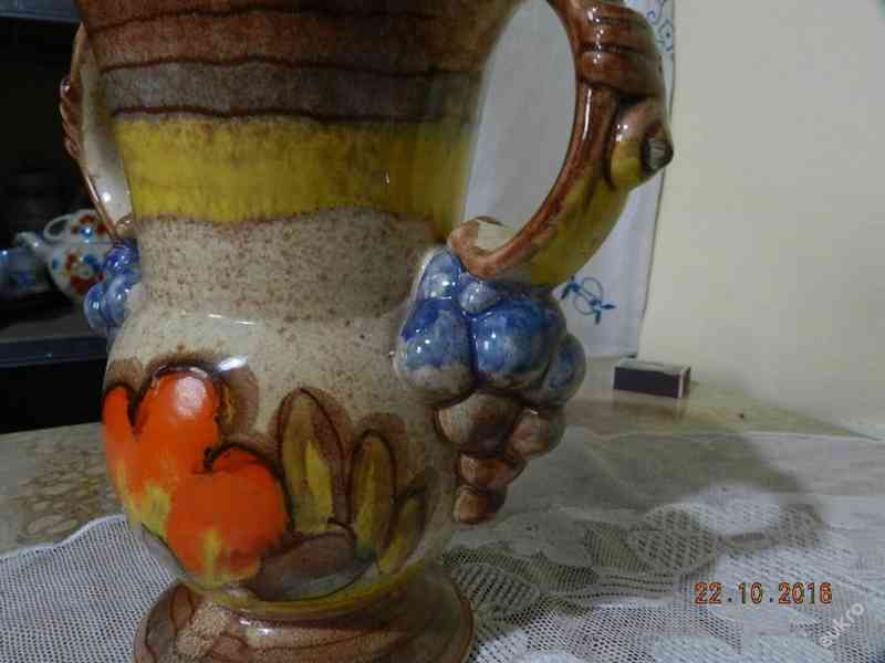 Krásná stará masivní Keramická Váza Značeno - foto 3