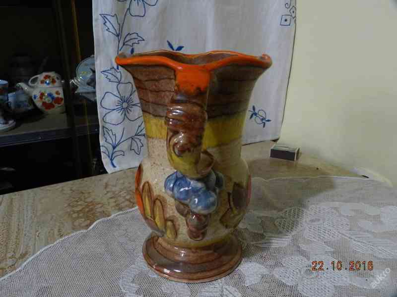 Krásná stará masivní Keramická Váza Značeno - foto 2