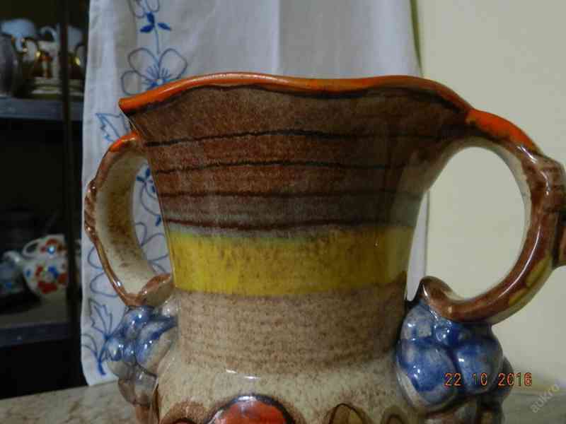 Krásná stará masivní Keramická Váza Značeno - foto 5
