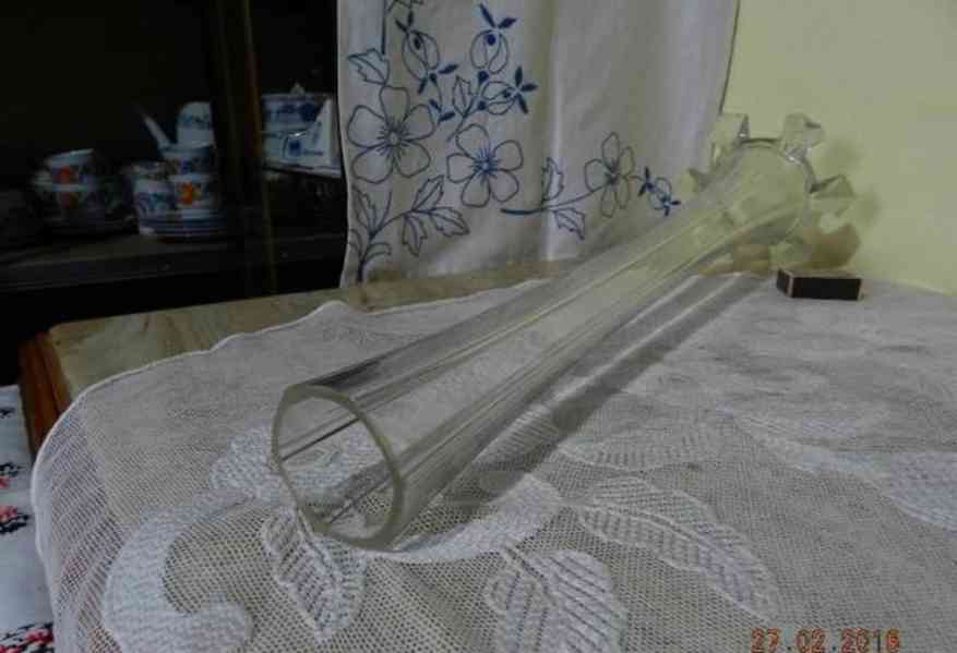 Krásná stará vysoká skleněná váza 56cm - foto 6
