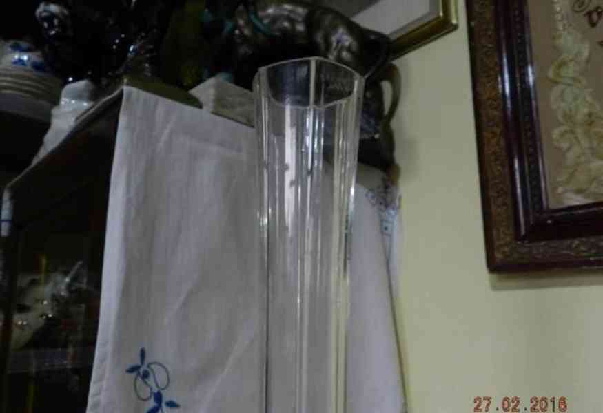 Krásná stará vysoká skleněná váza 56cm - foto 3