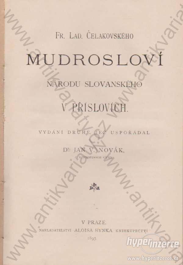 Mudrosloví národu slovanského v příslovích 1893 - foto 1