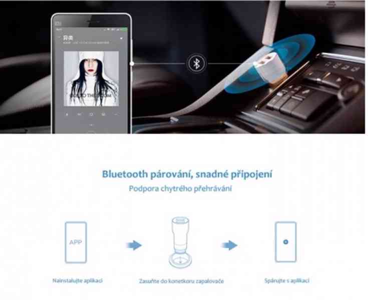 Mini MP3 FM transmitter Bluetooth 2x USB nový - foto 8