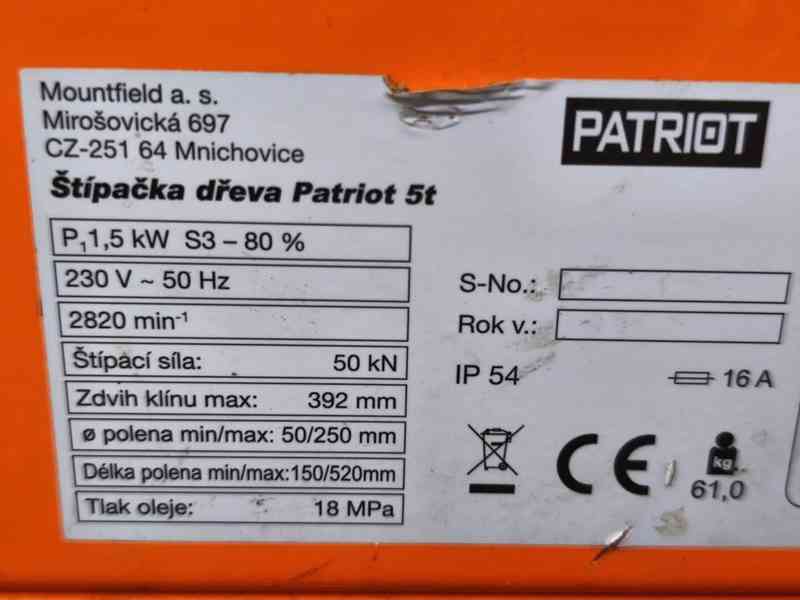 Prodám Štípačka dřeva Patriot 5 Tun.  - foto 8