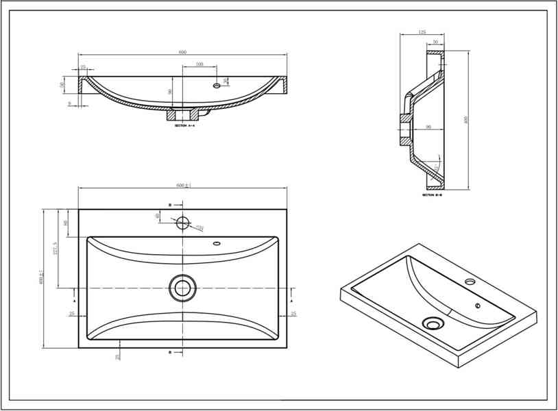 KOUPELNOVÁ SKŘÍŇKA S UMYVADLEM NATUREL SAT CUBE WAY 60X40 CM - foto 6