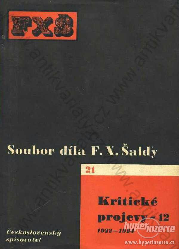 Kritické projevy 12. - 1922-1924  F. X. Šalda - foto 1