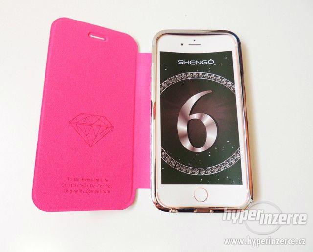 Růžový fuchsiový kryt obal bumper X46 SWAROVSKI na iphone 6 - foto 3