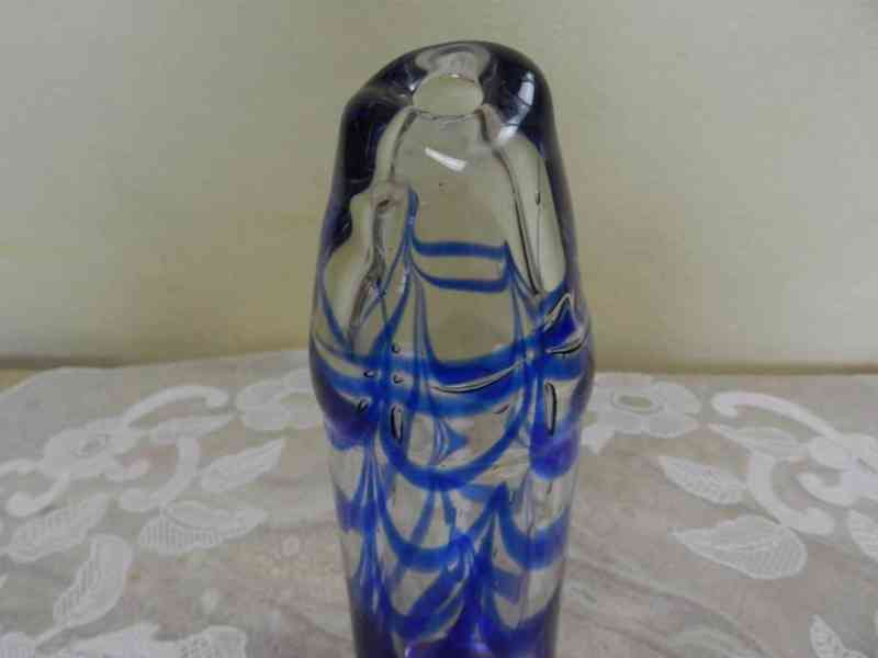 Zajímavá masivní Autorská modrá Váza  - foto 2