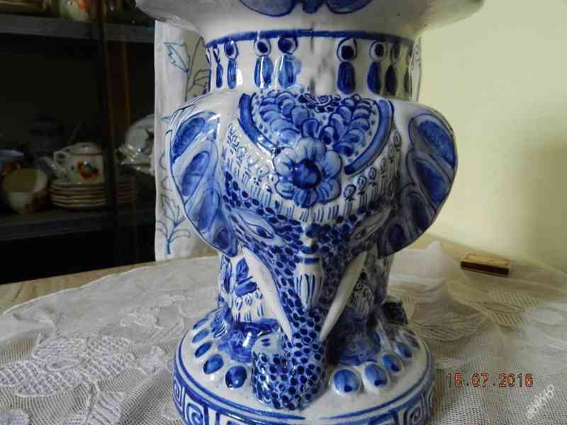 Starý malovaný porcelánový Stojan Podstavec Sokl - foto 5