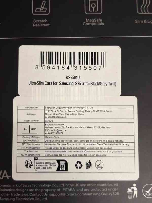 Značkový kryt PITAKA na Samsung Galaxy S25 Ultra - foto 11