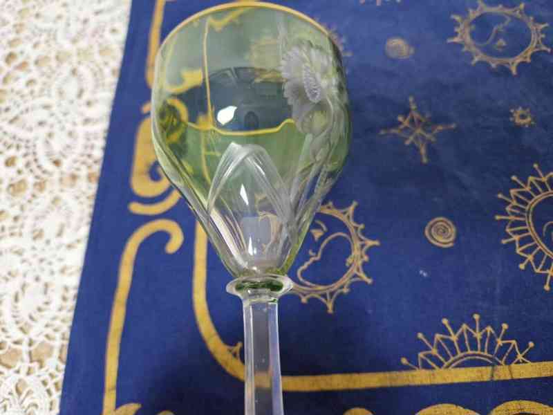 Krásné barevné secesní sklenice na nožce Moser Karlsbad - foto 5