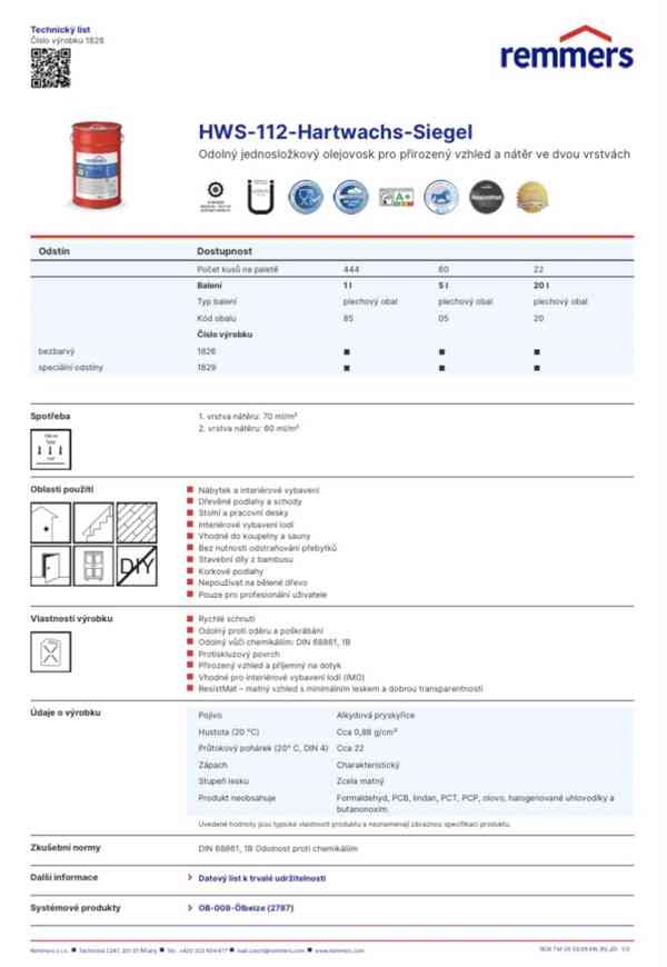 2x 5 litrů bezbarvého jednosložkového olejovosku HWS-112 - foto 3