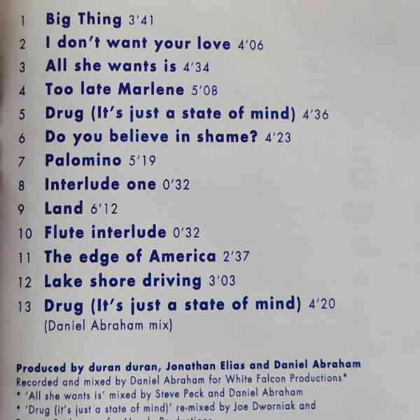 CD - DURAN DURAN / Big Thing - foto 2