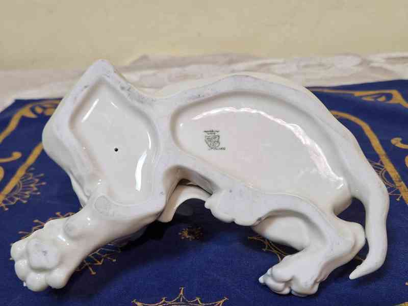 Porcelánová soška Sedící Pes Bohemia Allach Th. Karner - foto 6