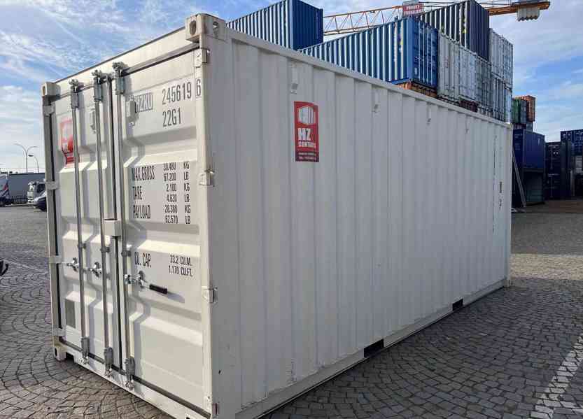 Devět námořní kontejner 20′ bílý , one trip:  - foto 3