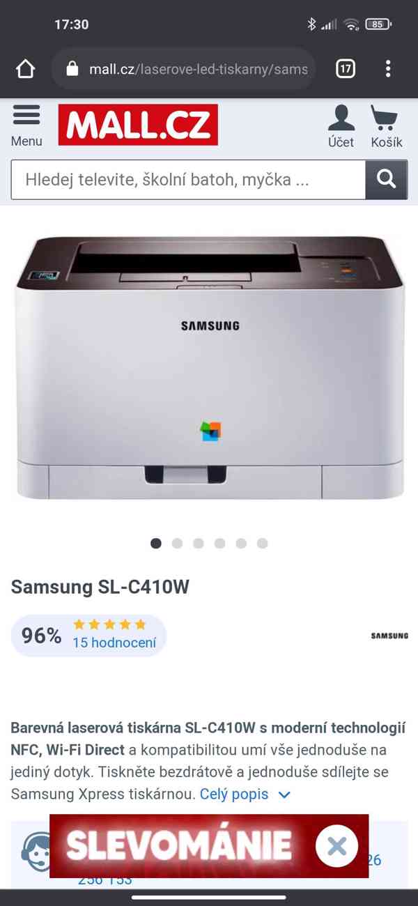 Barevná laserováTiskárna Samsung SL-C410W - foto 3