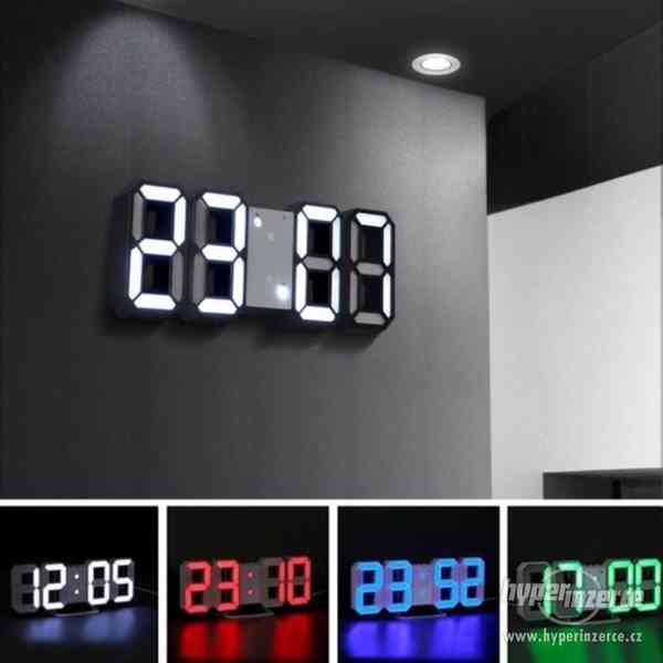 LED hodiny + alarm, datum, teplota - různé barvy - foto 1
